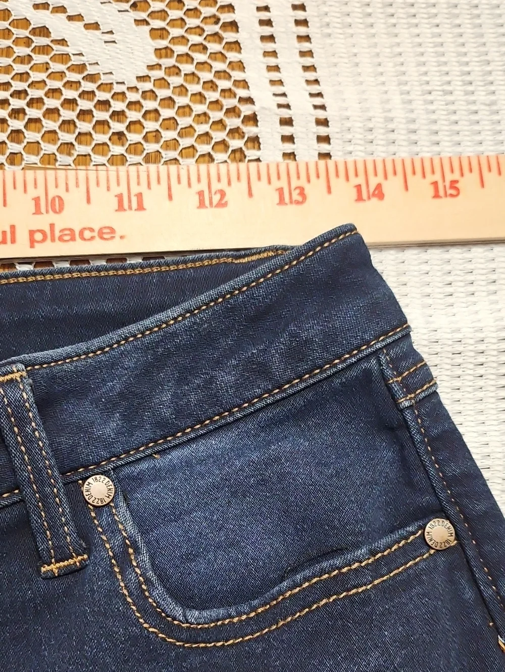 1822 Denim Women's Dark Indigo Wide-Leg Jeans Size 8 - Picture 8 of 10